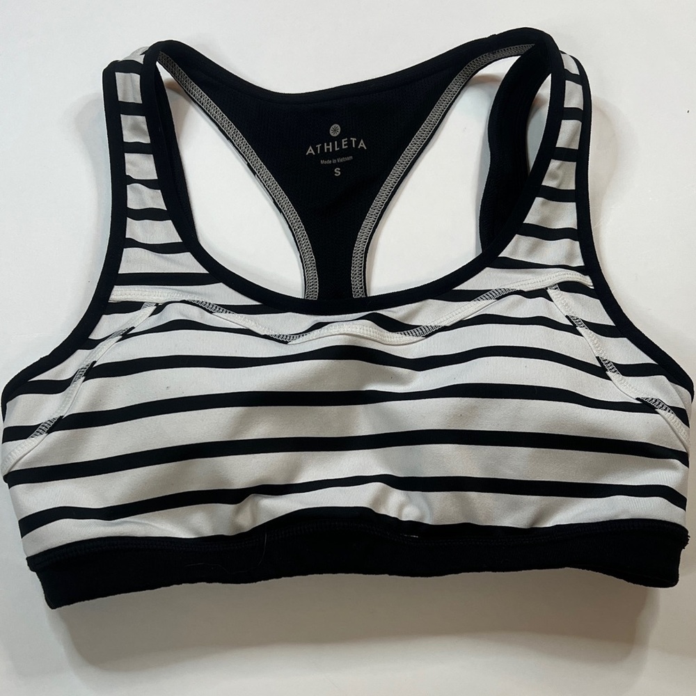 Athleta Sports Bra in black and white. Size small. High impact
